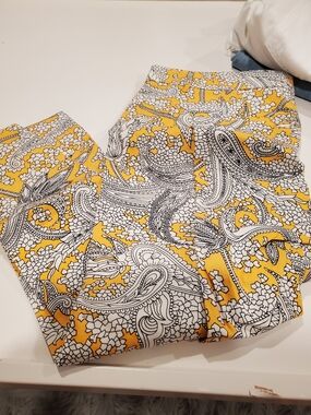 J. Crew Yellow Floral Capris